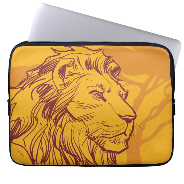 Lion King | Adult Simba Profile Sketch Laptop Sleeve (Front)