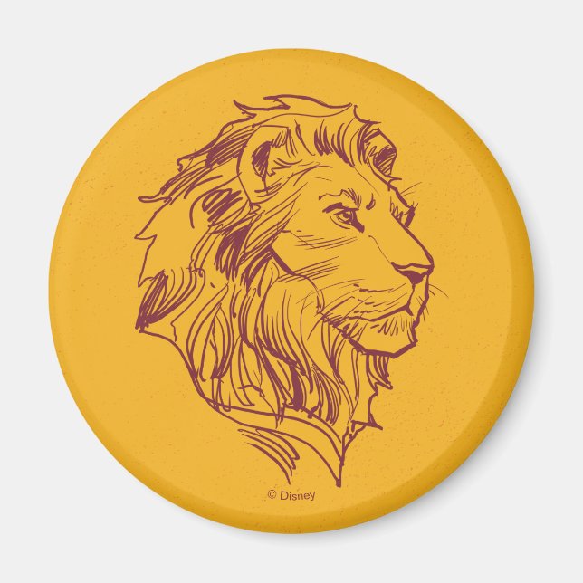 Lion King | Adult Simba Profile Sketch Magnet (Front)
