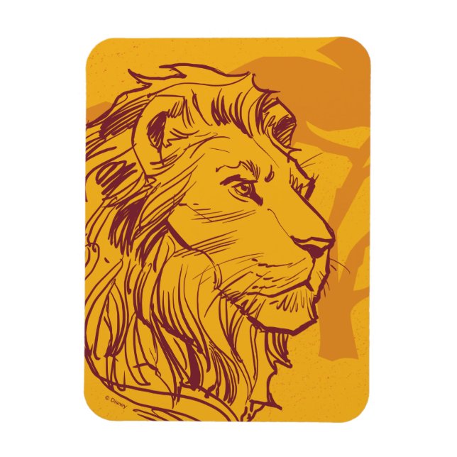 Lion King | Adult Simba Profile Sketch Magnet (Vertical)