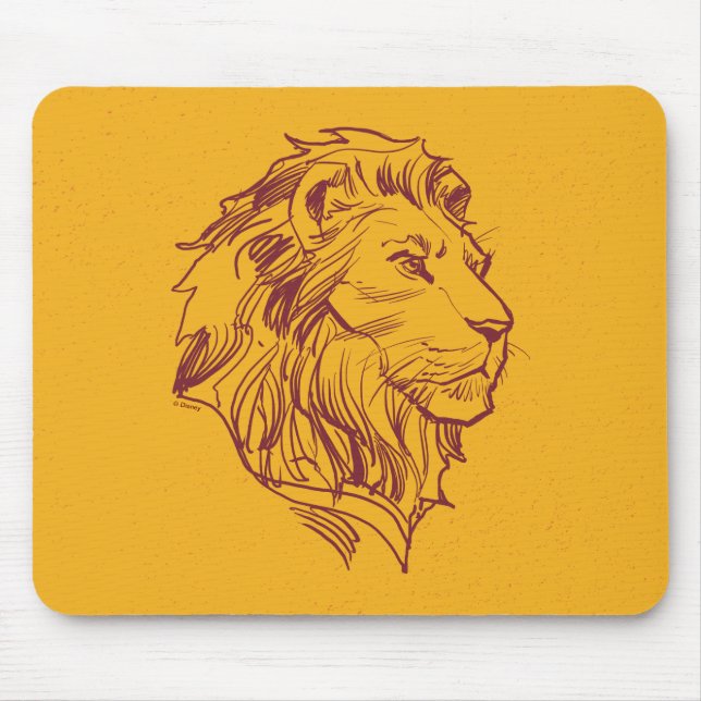 Lion King | Adult Simba Profile Sketch Mouse Pad (Front)