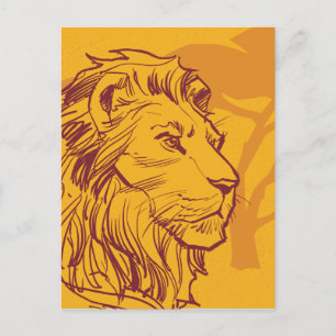 Lion King Adult Simba Profile Sketch Postcard