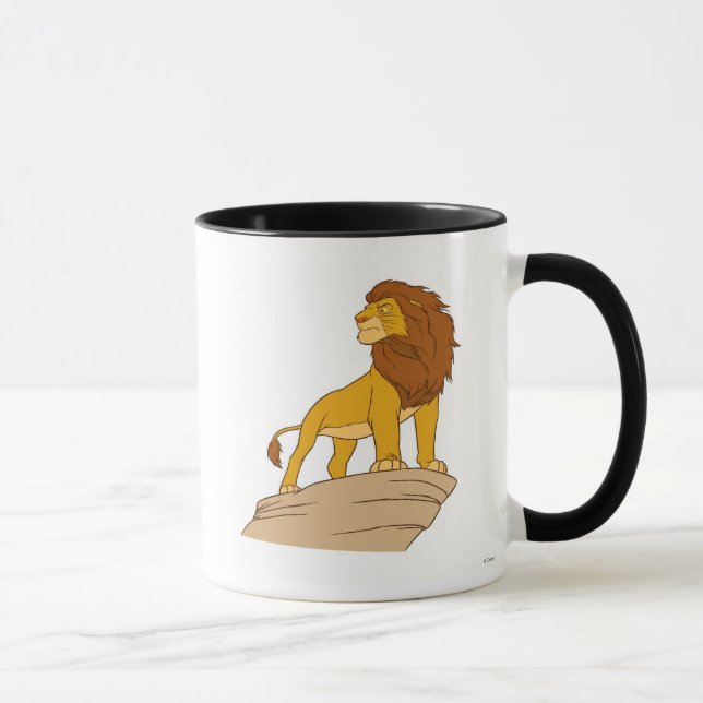 Lion King adult Simba standing proud on rock cliff Mug (Right)
