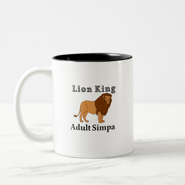 Lion King Adult Simpa  Two-Tone Coffee Mug (Left)