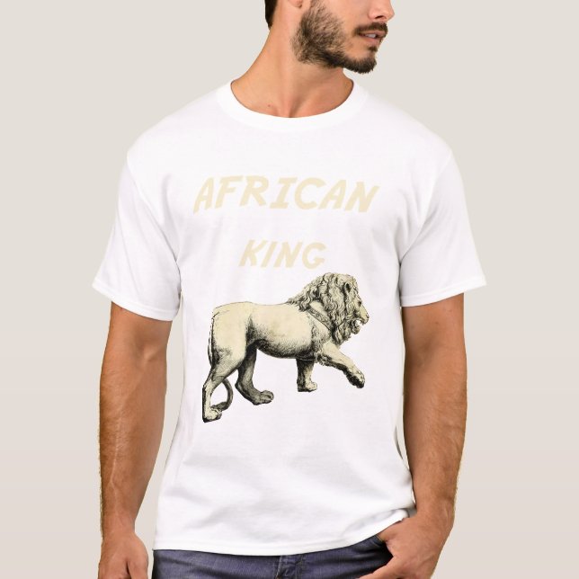 Lion King African King Africa Art T-Shirt (Front)