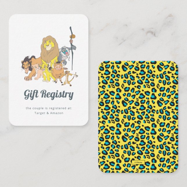 Lion King Baby Shower Gift Registry Card (Front/Back)