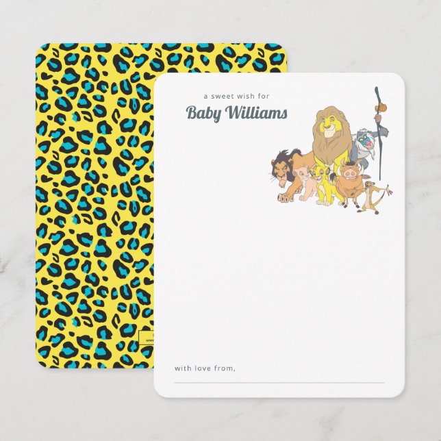 Lion King Baby Shower Note Card (Front/Back)