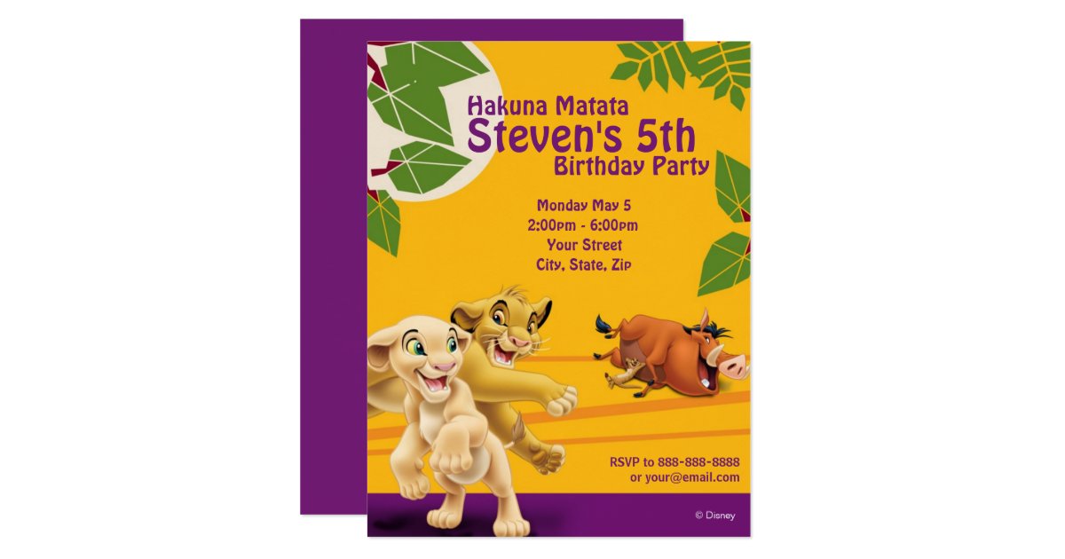 lion king invitations announcements zazzle, Birthday invitations