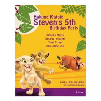 Lion King Birthday Invitation