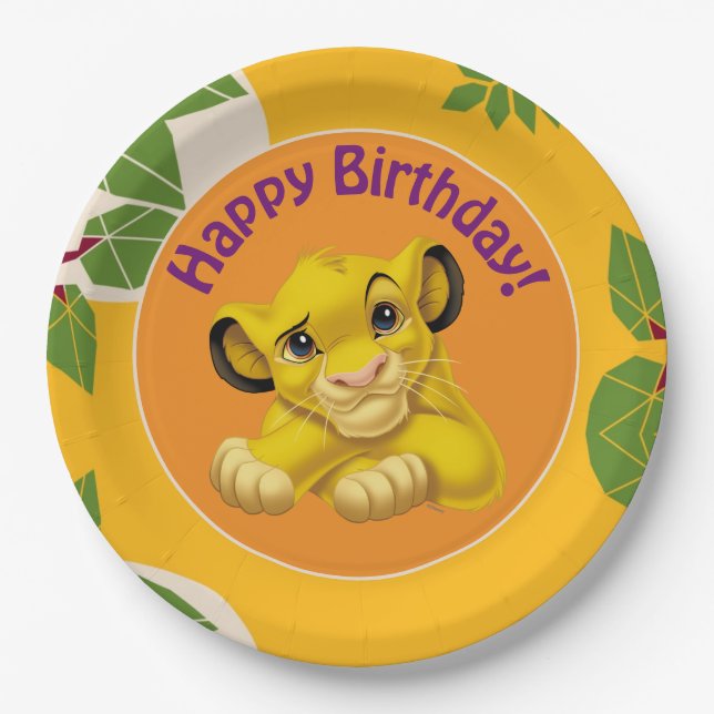 Lion King Birthday Paper Plates (Front)
