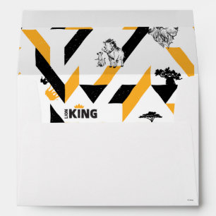 Lion King Black & Gold Geometric Pattern Envelope