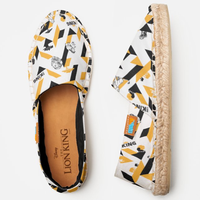 Lion King | Black & Gold Geometric Pattern Espadrilles (Side)