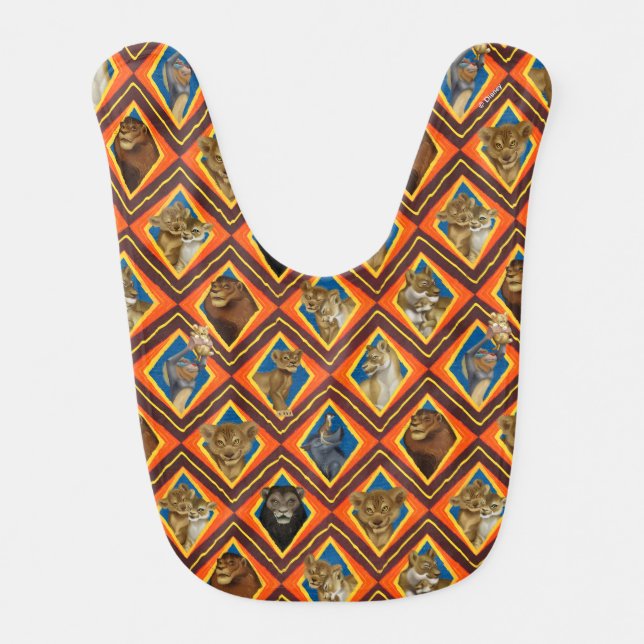 Lion King | Characters Diamond Pattern Baby Bib (Front)