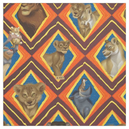 Lion King  Characters Diamond Pattern Fabric