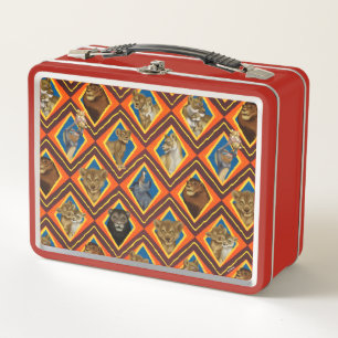 Lion King Characters Diamond Pattern Metal Lunch Box