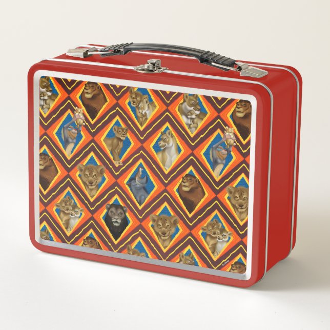 Lion King | Characters Diamond Pattern Metal Lunch Box (Front)