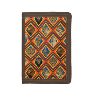 Lion King   Characters Diamond Pattern Trifold Wallet