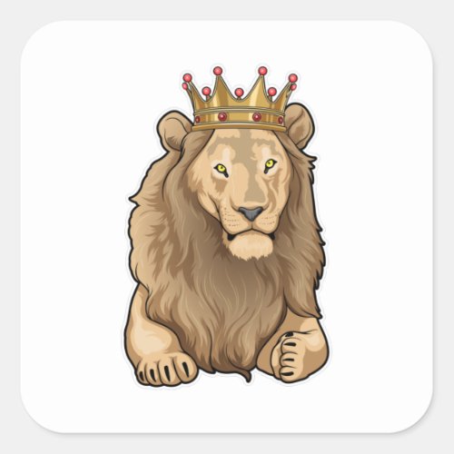 Lion King Crown Square Sticker