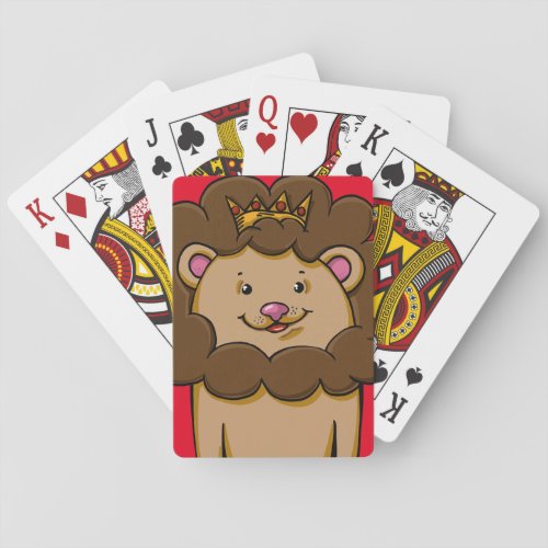 Lion King Digital Drawing Happy Colorful Poker Cards