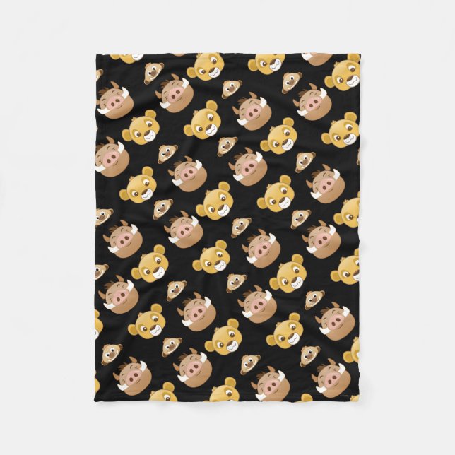 Lion King Emoji Land Pattern Fleece Blanket (Front)