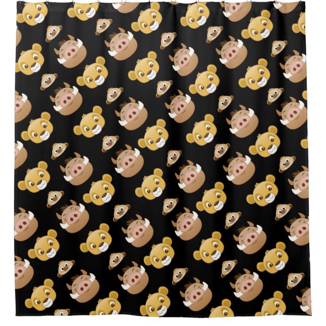 Lion King Emoji Land Pattern Shower Curtain (Front)