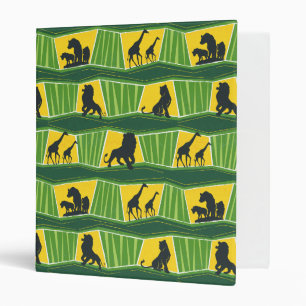 Lion King Green & Gold Animal Pattern 3 Ring Binder