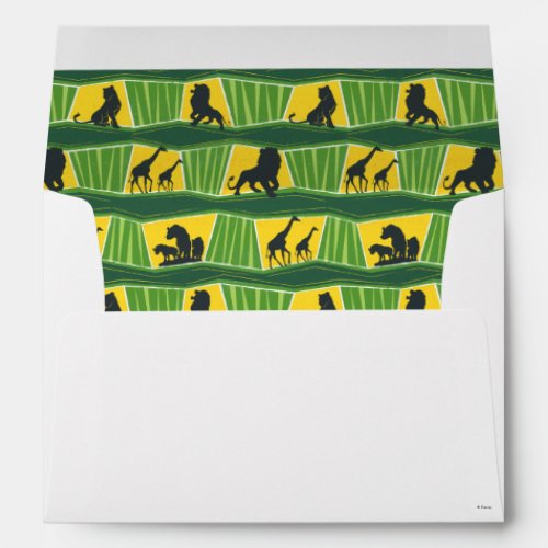 Lion King  Green  Gold Animal Pattern Envelope