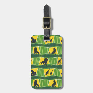 Lion King Green & Gold Animal Pattern Luggage Tag