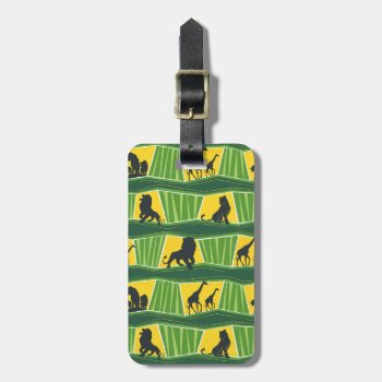 Lion King | Green & Gold Animal Pattern Luggage Tag by lionking at Zazzle