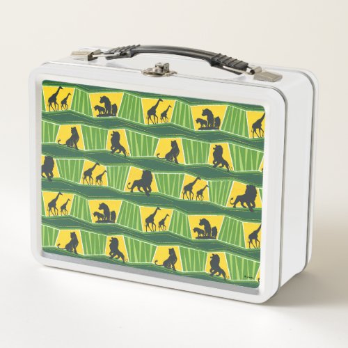 Lion King  Green  Gold Animal Pattern Metal Lunch Box