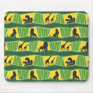 Lion King Green & Gold Animal Pattern Mouse Pad