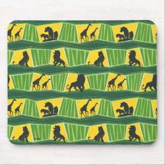 Lion King | Green & Gold Animal Pattern Mouse Pad
