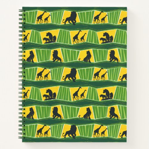 Lion King  Green  Gold Animal Pattern Notebook