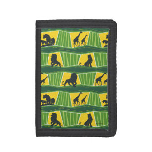 Lion King   Green & Gold Animal Pattern Trifold Wallet