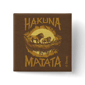 Lion King | "Hakuna Matata" Woodcut Design Button