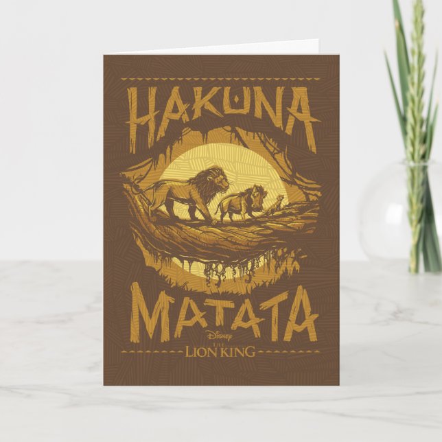 Lion King | "Hakuna Matata" Woodcut Design Card (Front)