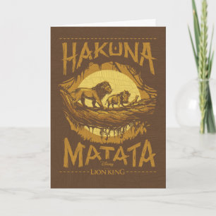 Lion King "Hakuna Matata" Woodcut Design Card