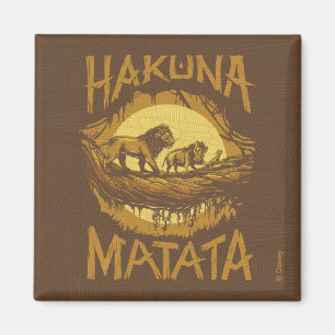 Lion King "Hakuna Matata" Woodcut Design Magnet