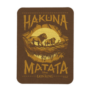 Lion King "Hakuna Matata" Woodcut Design Magnet