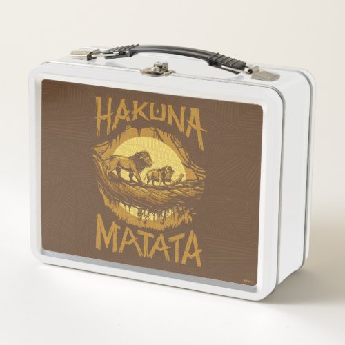 Lion King  Hakuna Matata Woodcut Design Metal Lunch Box