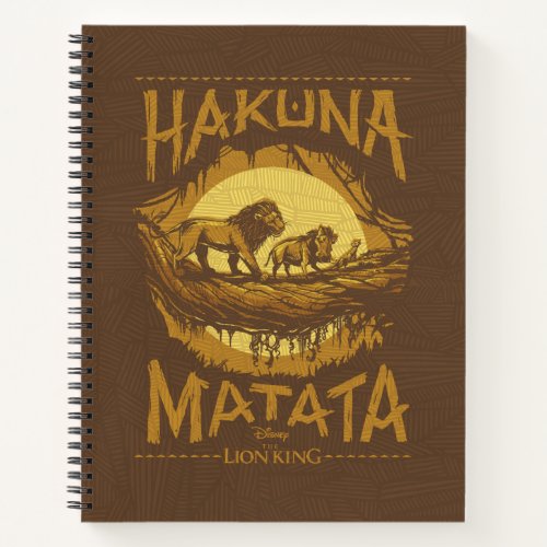 Lion King  Hakuna Matata Woodcut Design Notebook