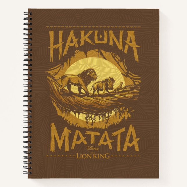 Lion King | "Hakuna Matata" Woodcut Design Notebook (Front)