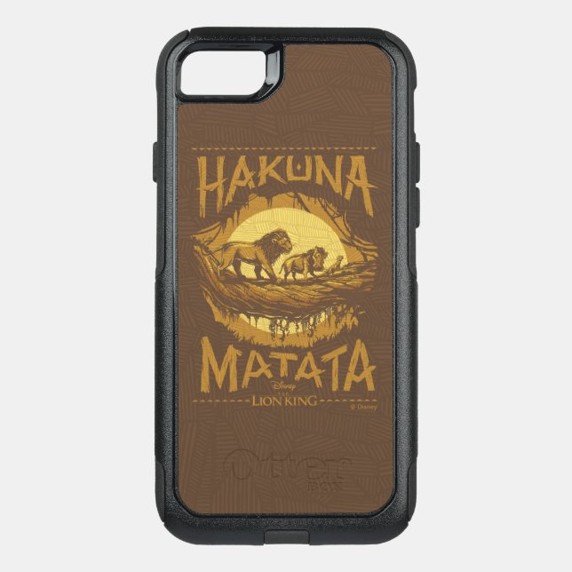 Lion King | "Hakuna Matata" Woodcut Design Otterbox iPhone Case (Back)