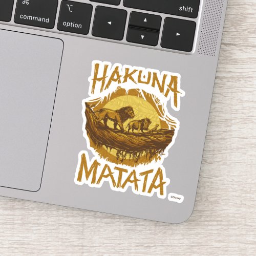Lion King  Hakuna Matata Woodcut Design Sticker