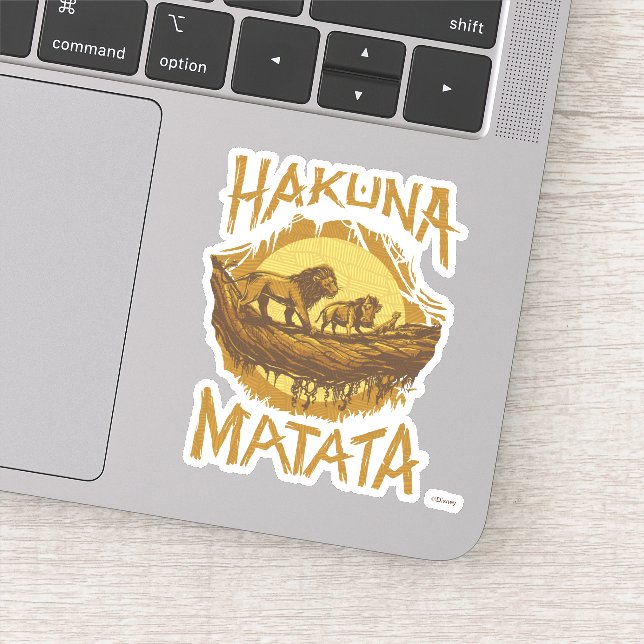 Lion King | "Hakuna Matata" Woodcut Design Sticker (Detail)
