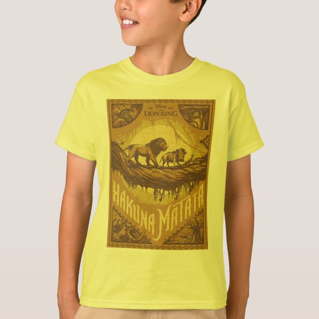 Lion King | "Hakuna Matata" Woodcut Design T-Shirt (Front)