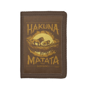 Lion King "Hakuna Matata" Woodcut Design Tri-fold Wallet