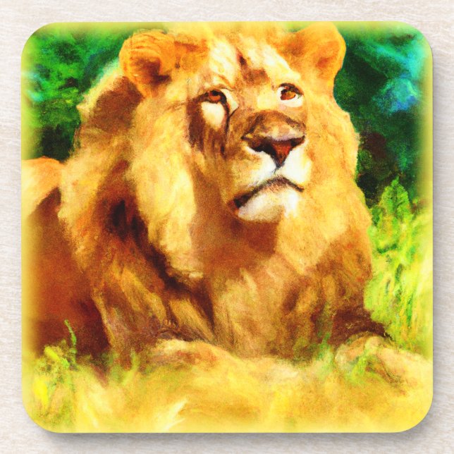Lion King In The Forest. Buy Now Beverage Coaster (Front)