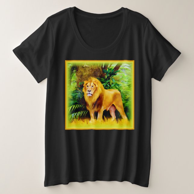 Lion King In The Jungle. Buy Now Plus Size T-Shirt (Design Front)