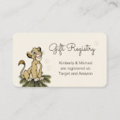 Lion King Jungle Baby Shower Gift Registry Enclosure Card (Front)