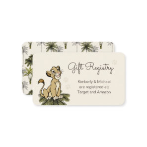 Lion King Jungle Baby Shower Gift Registry Enclosure Card
